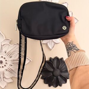 lululemon athletica Black Crossbody Bag with Logo keychain